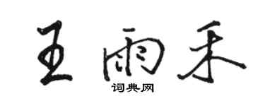 駱恆光王雨禾行書個性簽名怎么寫