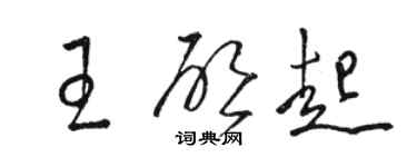 駱恆光王啟起草書個性簽名怎么寫