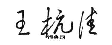 駱恆光王杭佳草書個性簽名怎么寫