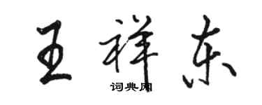 駱恆光王祥東行書個性簽名怎么寫