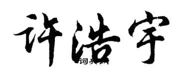 胡問遂許浩宇行書個性簽名怎么寫