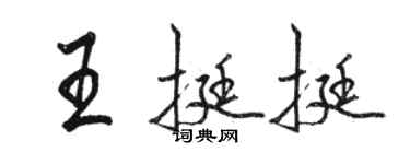 駱恆光王挺挺行書個性簽名怎么寫