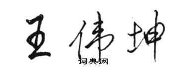 駱恆光王偉坤行書個性簽名怎么寫