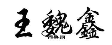 胡問遂王魏鑫行書個性簽名怎么寫