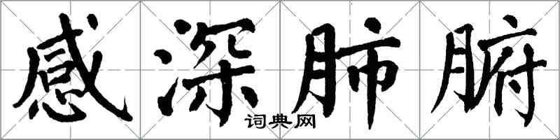翁闓運感深肺腑楷書怎么寫