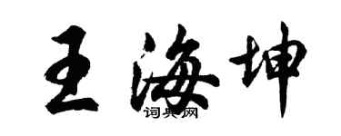 胡問遂王海坤行書個性簽名怎么寫