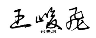 曾慶福王峻飛草書個性簽名怎么寫