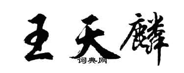 胡問遂王天麟行書個性簽名怎么寫