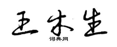 曾慶福王木生草書個性簽名怎么寫