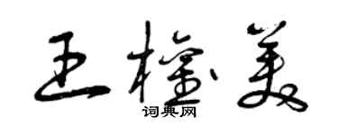 曾慶福王權美草書個性簽名怎么寫