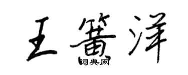 王正良王簧洋行書個性簽名怎么寫