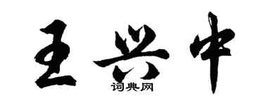 胡問遂王興中行書個性簽名怎么寫