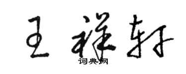 駱恆光王祥軒草書個性簽名怎么寫