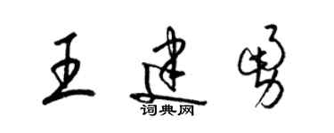 梁錦英王建勇草書個性簽名怎么寫