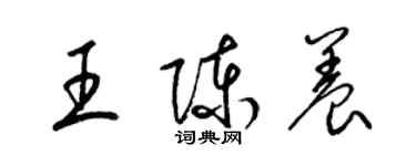 梁錦英王陳養草書個性簽名怎么寫