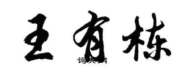胡問遂王有棟行書個性簽名怎么寫