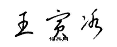 梁錦英王寅冰草書個性簽名怎么寫