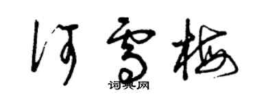 曾慶福何雪梅草書個性簽名怎么寫