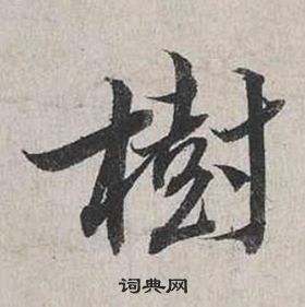 蔡襄自書詩卷中樹的寫法