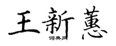 丁謙王新蕙楷書個性簽名怎么寫