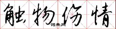 錢沛雲觸物傷情行書怎么寫