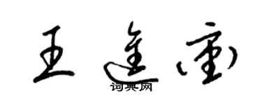 梁錦英王進沖草書個性簽名怎么寫