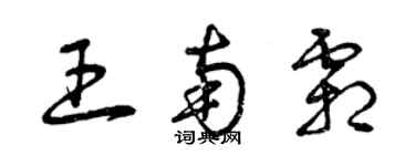 曾慶福王南霜草書個性簽名怎么寫