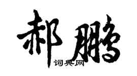 胡問遂郝鵬行書個性簽名怎么寫