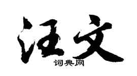 胡問遂汪文行書個性簽名怎么寫