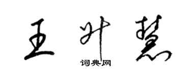 梁錦英王升慧草書個性簽名怎么寫