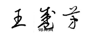 梁錦英王盛芳草書個性簽名怎么寫