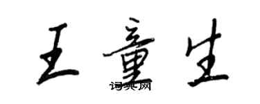 王正良王童生行書個性簽名怎么寫