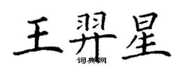 丁謙王羿星楷書個性簽名怎么寫