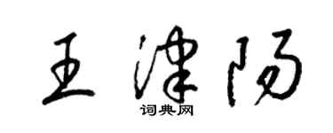 梁錦英王津陽草書個性簽名怎么寫