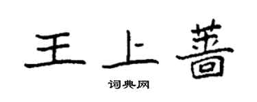 袁強王上薔楷書個性簽名怎么寫