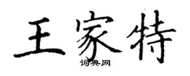 丁謙王家特楷書個性簽名怎么寫