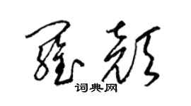 梁錦英羅顏草書個性簽名怎么寫