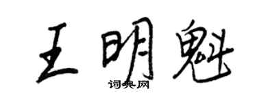 王正良王明魁行書個性簽名怎么寫
