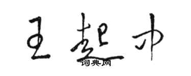 駱恆光王起中草書個性簽名怎么寫