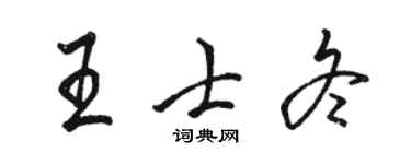 駱恆光王士冬行書個性簽名怎么寫