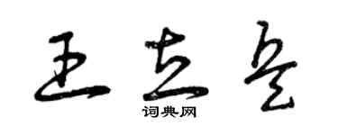 曾慶福王立兵草書個性簽名怎么寫