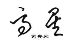 駱恆光高星草書個性簽名怎么寫