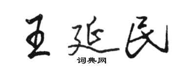 駱恆光王延民行書個性簽名怎么寫
