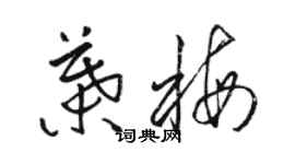 駱恆光葉梅草書個性簽名怎么寫