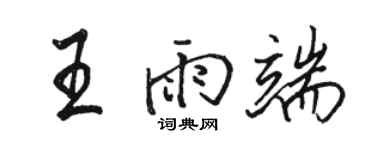 駱恆光王雨端行書個性簽名怎么寫