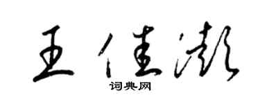 梁錦英王佳澎草書個性簽名怎么寫