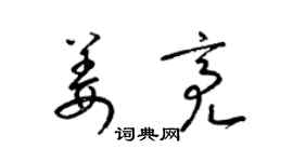 梁錦英姜亮草書個性簽名怎么寫