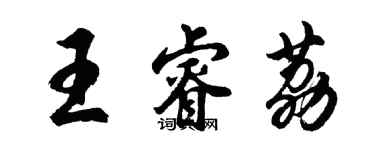 胡問遂王睿荔行書個性簽名怎么寫