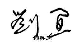 曾慶福劉宜草書個性簽名怎么寫