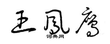 曾慶福王鳳鷹草書個性簽名怎么寫